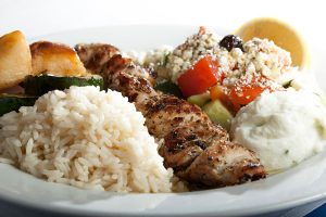 Souvlaki Rice & Greek Salad